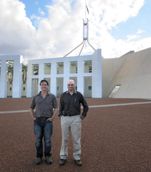 Barry and James in Canberra